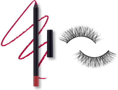 Maryville soft and smooth new lip liner pencil with new eye lashes pack of 2(2 Items in the set)