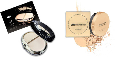 Luipui Premium Shining Luster 5 in 1 Compact Powder & Matte 2 in 1 Prime&FIne Compact Powder(2 Items in the set)