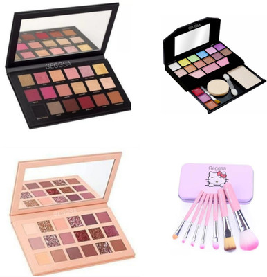 Geggsa 2 Eyeshadow Palette & Makeup Kit With Hello Kitty Makeup Brush(3 Items in the set)