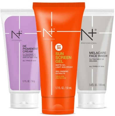 N PLUS PROFESSIONAL Melasma Home Care Combo ( Melacare facewash + De-Pigmentation Cream + SPF 30 Lotion )(3 Items in the set)