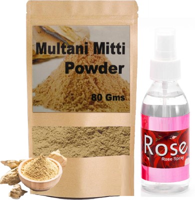 ADJD Rose Water Spray With For Skin Cleansing Multani Mitti Powder(2 Items in the set)