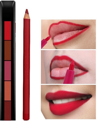 Libline 5 in 1 long Lasting Lipstick , Velvet Lip Liner Pencil(2 Items in the set)