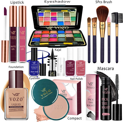 VOZO Makeup Combo Kit One-stop Beauty Package for Beginners and Professionals KT-246(15 Items in the set)