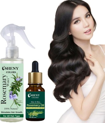 SHENY COLORS Rosemary Water spray| Hair growth Spray, For long thick hair & rosemary oil(2 Items in the set)