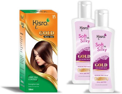 KISRA Gold Anti Hair Fall Combo for Hair Fall Control(3 Items in the set)