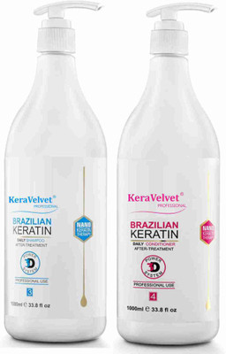 KeraVelvet Secret Global Brazilian Keratin Shampoo 1000 ml + Conditioner 1000 ml(2 Items in the set)