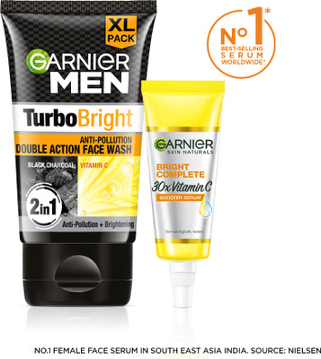 Garnier Men Brightening Duo - Turbo Bright Face Wash 150g(2 Items in the set)