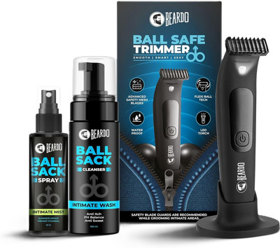 BEARDO Intimate Care Combo | Ball Safe Trimmer With Ball Sack Spray & Intimate Wash(3 Items in the set)