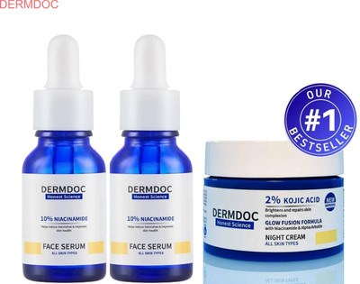 DermDoc Pack of 2 Serum Bottles + 1 Kojic Face Cream(3 Items in the set)