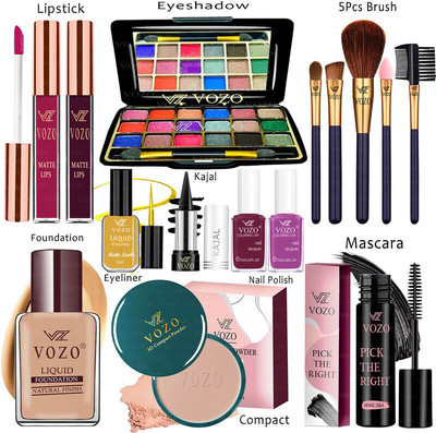VOZO Makeup Combo Kit One-stop Beauty Package for Beginners and Professionals 32(15 Items in the set)