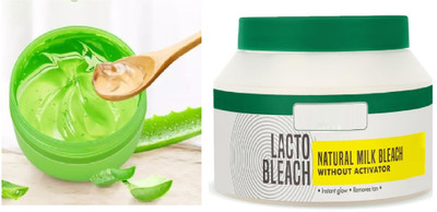 Latixmat Aloe Vera Moisturizing Massage Gel & Lacto Bleach Tan Removal(2 Items in the set)