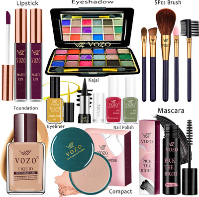 VOZO Makeup Combo Sets One-stop Beauty Package for Beginners and Professionals KT-220(15 Items in the set)
