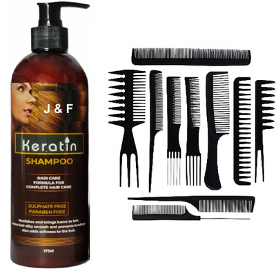 Zailie Professional 10 Pcs Hair Styling Comb With Keratin Shampoo(2 Items in the set)