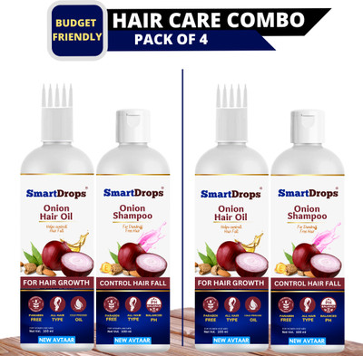 smartdrops New Anti Hair fall Combo of Onion Oil & Shampoo Combo kit(4 Items in the set)