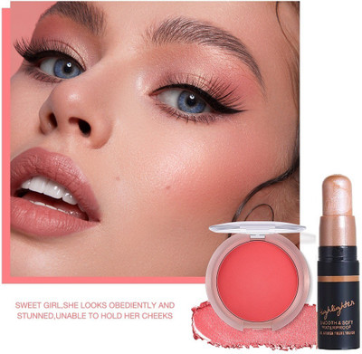 THTC makeup smooth finish Face Blusher & stick shimmer highlighter(2 Items in the set)