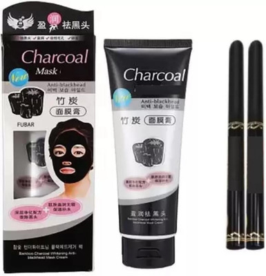 K3NTERPRISES Charcoal Face Mask And Black Kajal 2 Pcs (Pack of 2)(3 Items in the set)