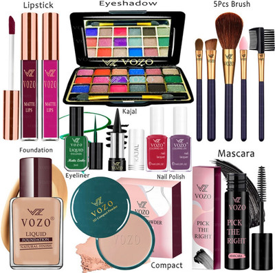 VOZO Makeup Combo Sets One-stop Beauty Package for Beginners and Professionals ST-203(15 Items in the set)