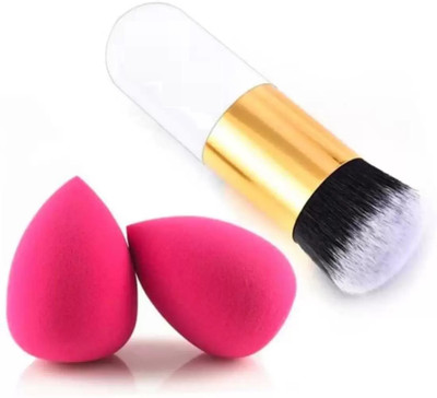 SUBHMUN Extra Soft Foundation / Blusher Brush & 2 Pcs Makeup Blender Puff(2 Items in the set)