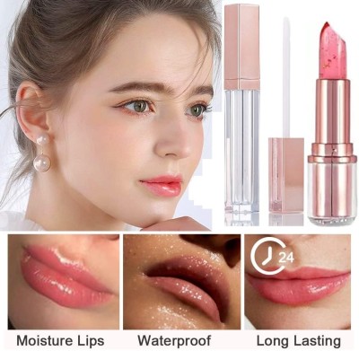 REIMICHI WATER PROOF LIP GLOSS AND GEL LIPSTICK COMBO PACK(MULTICOLOR, 9.6 ml)