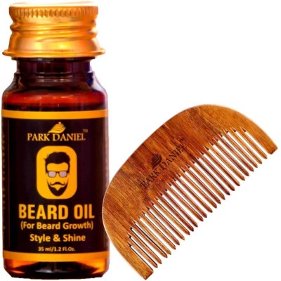 PARK DANIEL Combo Pack of Beard Oil 35ml & Handcrafted Wooden Beard Comb(2 Items in the set)