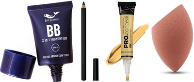BLUEMERMAID FOUNDATION + CONCEALER + BLACK PENCIL + MAKEUP BLENDER(4 Items in the set)