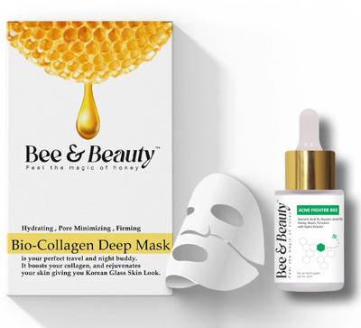 Bee & Beauty - Feel the magic of Honey Mask & Acne Fighter Bee Face Serum Combo(2 Items in the set)