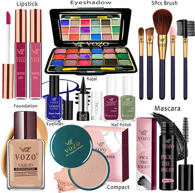 VOZO Makeup Combo Kit One-stop Beauty Package for Beginners and Professionals 318(15 Items in the set)