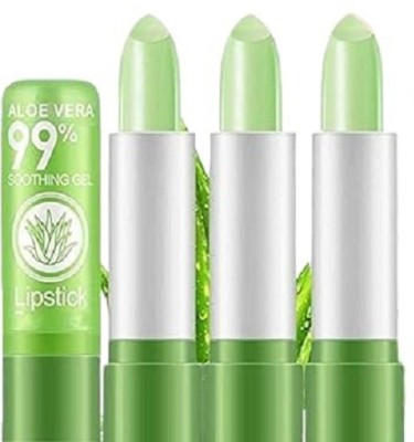 Geggsa Long Lasting Nutritious Lip Balm Lips Moisturizer Magic Temperature Color Changing Aloe Vera Lipstick(3 Items in the set)