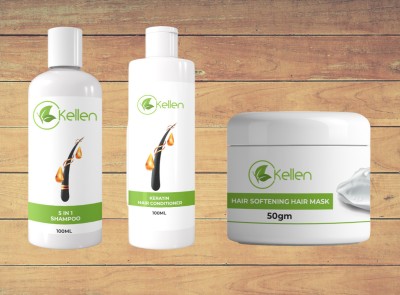 kellen 5 in 1 Shampoo | Keratin Hair Conditioner | Hair Softening Hair Mask(3 Items in the set)
