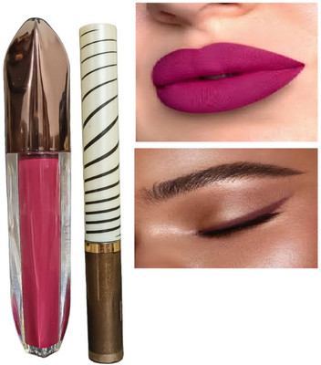 Luipui DARK PINK LIPSTICK AND BROWN EYELINER PACK OF 2(1 Items in the set)