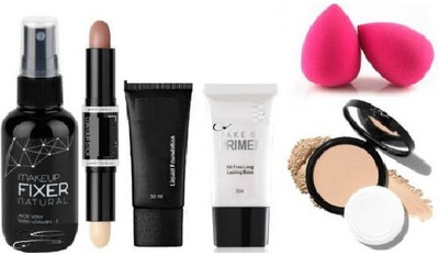 SHISHI REVOLUTIONARY MAKEUP 3D BALM STICK, FACE POWDER COMPACT WITH ALL GLAMOROUS GLOW SKIN FACE MAKEUP COMBO (7 Items in the set)(7 Items in the set)
