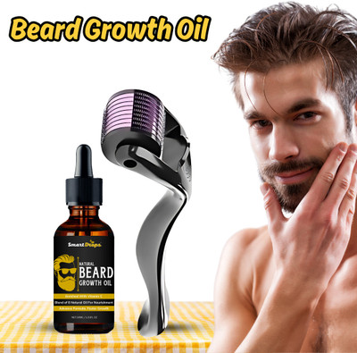 smartdrops Beard Growth Oil & Beard Activator (Derma Roller) 0.5 mm, 540 titanium needles for Men(1 Items in the set)