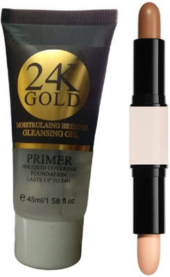 Luster Shine 24k Gold primer & Contour , Concealer Stick(2 Items in the set)
