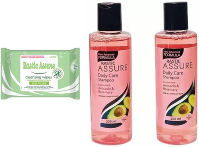 Rastic Assure Facial Wipe With 2 Pcs Daily Care Shampoo(3 Items in the set)