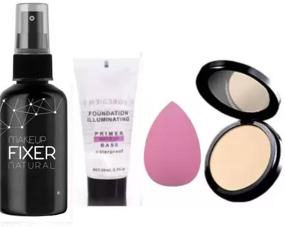 swenky MAKEUP COMBO WITH FIXER PRIMER COMPACT WITH SPONGE(4 Items in the set)