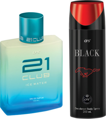 CFS 21 Ice Water EDP Long Lasting Perfume & Black Deodorant Body Spray(2 Items in the set)