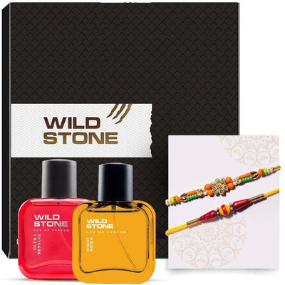 Wild Stone Rakhi Gift with NightRider and Ultra Perfume 30ml each with 2 Rakhi(4 Items in the set)