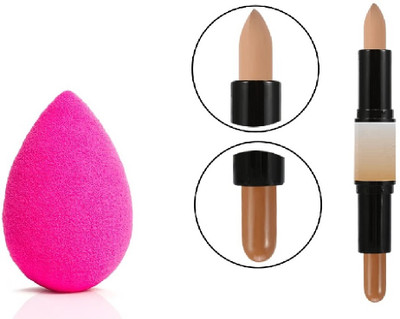 nn Makeup Sponge Set Beauty Blender with Dual-Ended Contour Stick 2-in-1(2 Items in the set)