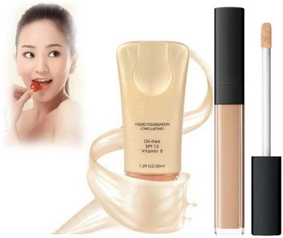 HUZURLU Matte Base Makeup Combo Conceal+foundation(2 Items in the set)