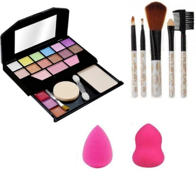 Hezruck Best Quality Makeup kit 5024 with 5Pc Makeup Brushes+ 2puff(4 Items in the set)