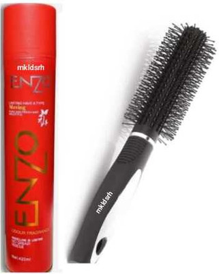 mkldsrh professional roller round comb with enzo setting holding hair spray for hair styling(2 Items in the set)