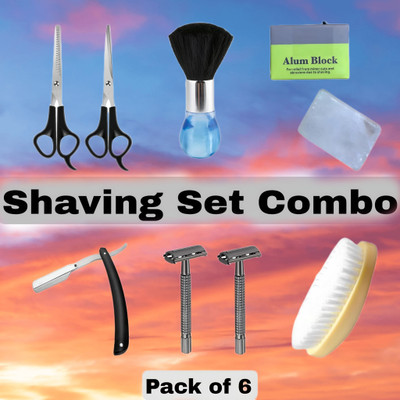 Glamezone 8 in 1 Shaving Kit for men with Travel Pouch | Gifts for men(8 Items in the set)