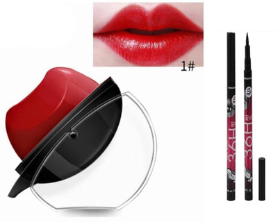 crazmatic APPLE LIPSTICK RED WITH 2PCS 36H EYELINER(3 Items in the set)