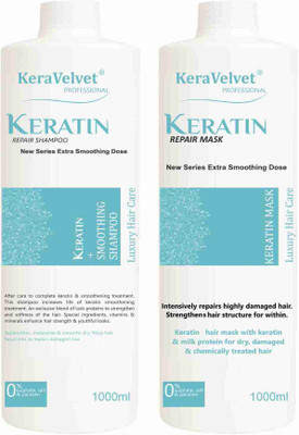 KeraVelvet Professional Keratine Shampoo 1000 ml + Keratine Mask 1000 ml(2 Items in the set)