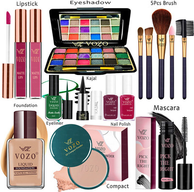 VOZO Makeup Combo Kit One-stop Beauty Package for Beginners and Professionals 295(15 Items in the set)