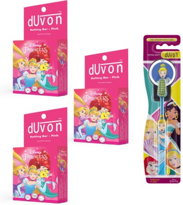 DUVON Buy 3 Disney Kids Bathing & Get 1 Cinderella Toothbrush |5+ Year(4 Items in the set)
