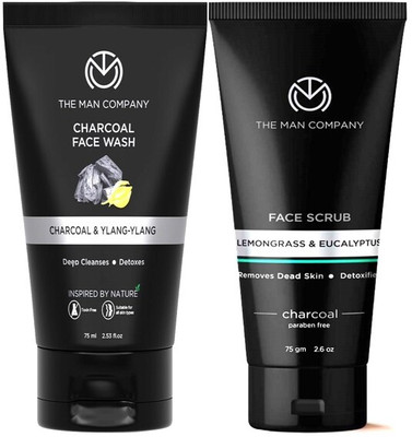 THE MAN COMPANY Tan Removal Power Combo of Charcoal Face Scrub & Face Wash (2 Items in the set)(2 Items in the set)
