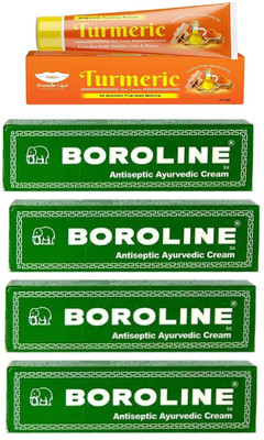 BOROLINE ANTISEPTIC CREAM PACK OF 4 WITH TUREMERIC CREAM 30 GRM(5 Items in the set)