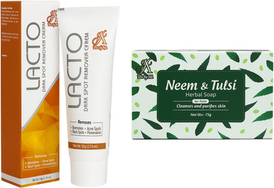 7THAJMA Anti-Dark Spot Cream + Neem Tulsi Herbal Soap | Acne Marks Removal, Blemish Control & Clear Skin Combo Pack(2 Items in the set)