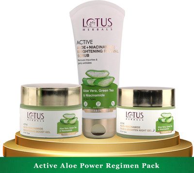 LOTUS HERBALS Active Aloe + Niacinamide Power Regimen Pack(3 Items in the set)